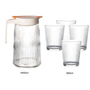 Jarra De Vidrio 1.4 L Con Tapa Antigoteo Y 4 Vasos de vidrio (260 ml).