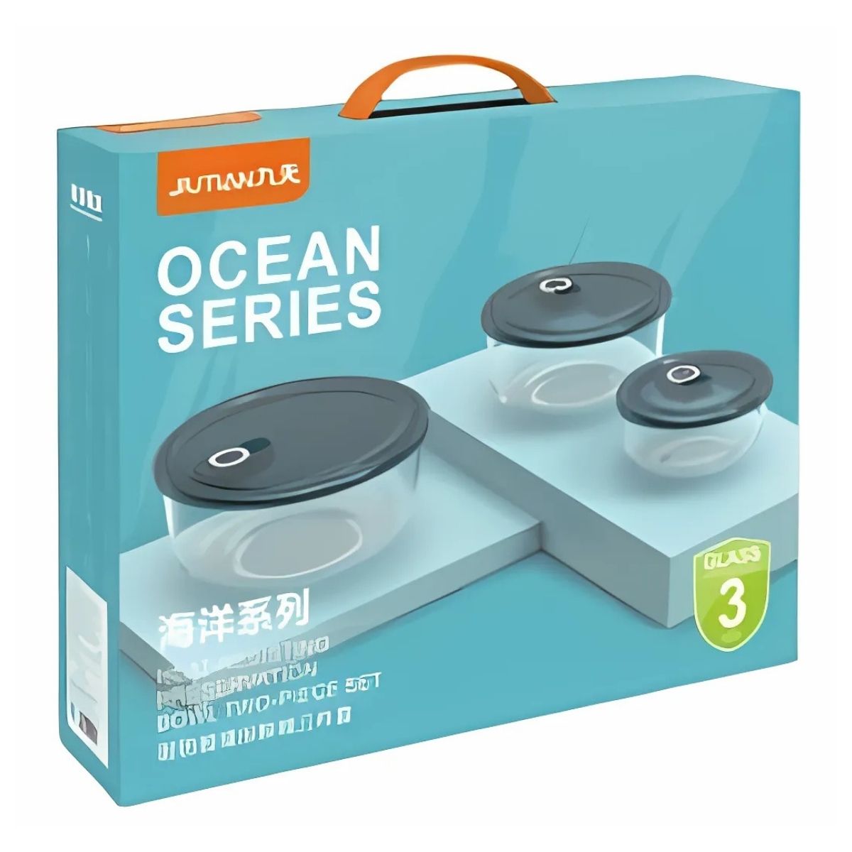 Recipientes De Vidrio Herméticos. Set De 3 Piezas (1200ML, 650ML, 350ML). Vasijas Para Comida Redondos. Cajas De Almacenamiento Selladas.