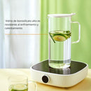 Jarra De Vidrio Con Tapa 1.7L  Y Vasos (4 Unds)