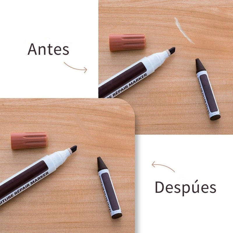 Marcadores Y Crayones Para Reparar o pintar Muebles. Incluye Sacapuntas (21 piezas).