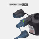 Bomba De Aire Eléctrica para inflar Con Boquillas Intercambiables. Inflador De Colchones, Inflables (0.7 Psi). 12V. 50 W. 110V