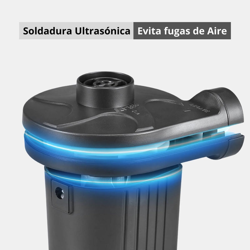 Bomba De Aire Eléctrica para inflar Con Boquillas Intercambiables. Inflador De Colchones, Inflables (0.7 Psi). 12V. 50 W. 110V