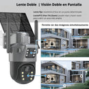 Cámara De Seguridad Solar Wifi Con Doble Lente Y Visión Nocturna 30M. Cámara de Videovigilancia A Prueba de Agua. 12000 mAh