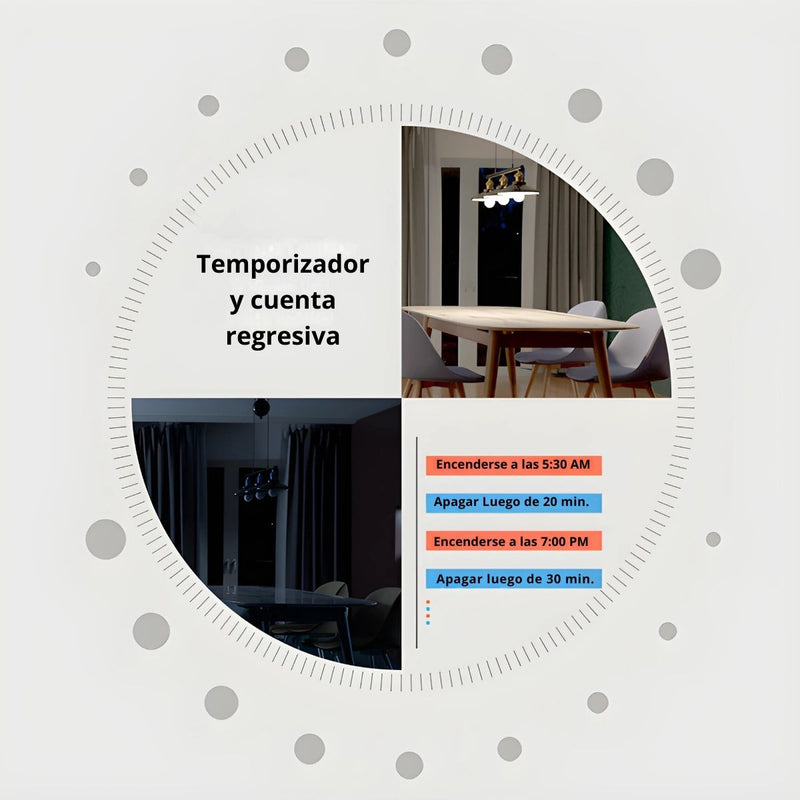 Interruptor Inteligente Wifi De Pared Con Neutro Compatible Con Alexa Y Google Assistant.10A. 90-240V. 50-60 Hz