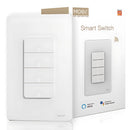 Interruptor Inteligente Wifi De Pared Con Neutro De 4 botones Compatible Con Alexa Y Google Assistant.10A. 90-240V. 50-60 Hz