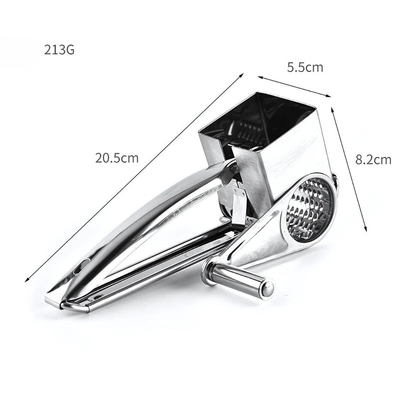 Rallador De Queso Giratorio Manual De Acero Inoxidable.