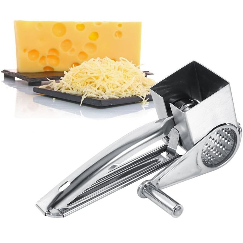 Rallador De Queso Giratorio Manual De Acero Inoxidable.