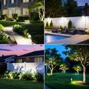 Lampara Solar LED Para Césped Tipo Estaca (6 Unds) Foco Con Panel Solar Integrado Para Jardín IP67 Resiste al agua. (Luz Blanca). 3W. 3.7V.