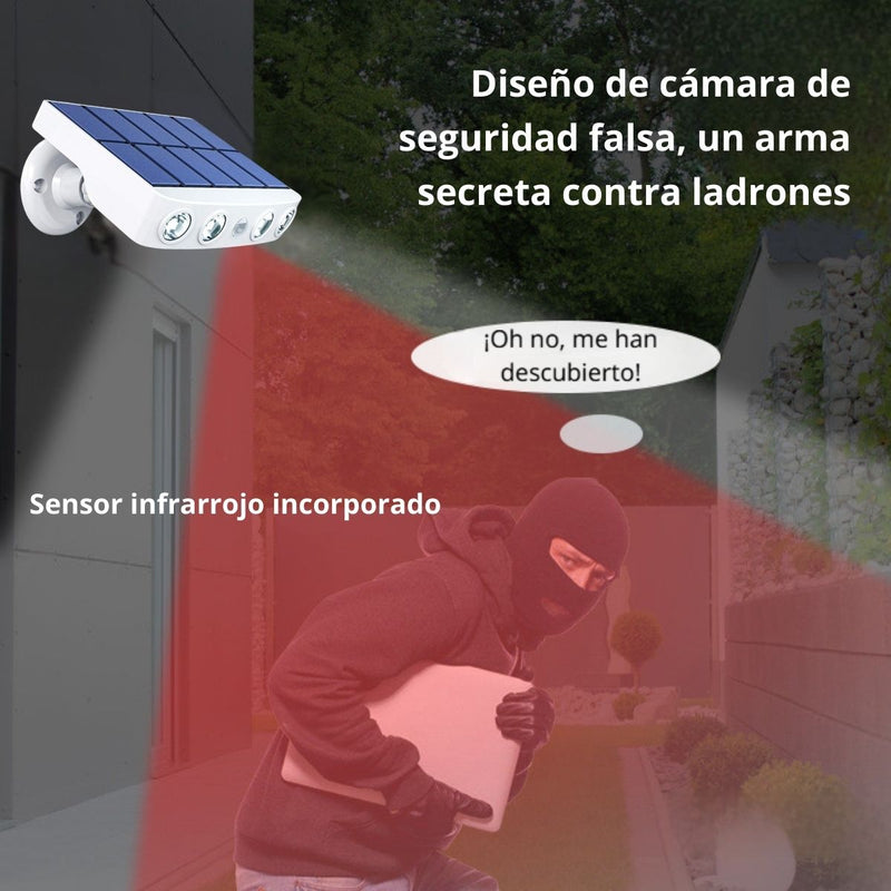 Lámpara Solar LED IP65 Cobertura 50M² 120º Con Sensor De Movimiento. Foco Con Panel Solar Para Exteriores. Luz Blanca. 5v. 300MA.1200 mAh. Color Blanco