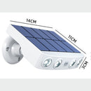 Lámpara Solar LED IP65 Cobertura 50M² 120º Con Sensor De Movimiento. Foco Con Panel Solar Para Exteriores. Luz Blanca. 5v. 300MA.1200 mAh. Color Blanco