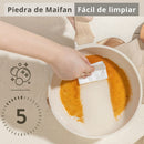Ollas, Sartenes Y Cacerolas Antiadherentes De Piedra De Maifan. Juego de Ollas De Granito Blanco (18,20,24,24,28 y 28 cm) 100% Libre De Teflón.