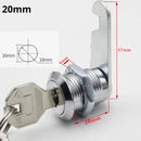 Cerradura de leva para gavetas gabinetes muebles  Con 2 Llaves De Metal Para Buzón De Puerta, Caja De Herramientas, Casilleros, Muebles Y Cajones. 0.8” (20mm)