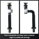 Trampa Para Desagüe Antiolor Flexible. Sifón Para Fregadero Y Lavamanos. Apertura de 30-32 mm, extensible de 45-80 cm (negro)