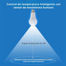 Foco Led Con Sensor De Movimiento Infrarrojo PIR De Amplio Voltaje. Bombillo E27 Ideal Para Pasillos, Escaleras, Corredores. 9W