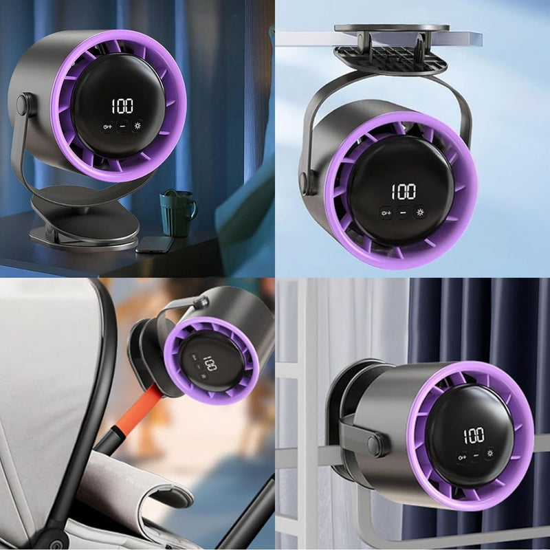 Abanico Recargable De Escritorio De 6" Con Y Pantalla LED. Ventilador Portátil De 100 Velocidades Y Motor Ice Feel. 7V. 5W