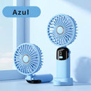 Abanico De Mano Portátil Recargable USB 20000mAh Ultra Silencioso Con Base De 5 Velocidades Y Batería De 15 Horas de Duración. Color Azul