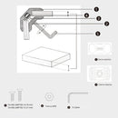 Abrazadera Conector Esquinero De Ensamblaje Para Muebles De Madera Sin Perforación. Para 14 a 21 mm de grosor. Color Negro. (4 Unds.)