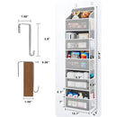 Organizador Colgante De Puerta Con Bolsillos Multiusos Para Baño, Cocina Y Habitación. 57.8” Largo x 15.7" Ancho. 5 niveles Color Gris