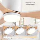 Abanico De Techo Con Lámpara. 3 Tonos De Luz. 42" Ventilador Con Control Remoto. Fan 110V Color Madera clara