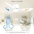 Abanico De Techo Con Lámpara. 3 Tonos De Luz. 42" Ventilador Con Control Remoto. Fan 110V Color Blanco.