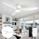 Abanico De Techo Con Lámpara. 3 Tonos De Luz. 42" Ventilador Con Control Remoto. Fan 110V Color Blanco.