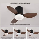 Abanico De Techo Con Lámpara. 3 Tonos De Luz. 25" Ventilador Con Control Remoto. Fan 110V Color Chocolate.