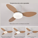 Abanico De Techo Con Lámpara. 3 Tonos De Luz. 25" Ventilador Con Control Remoto. Fan 110V Color Madera claro