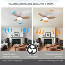 Abanico De Techo Con Lámpara. 3 Tonos De Luz. 25" Ventilador Con Control Remoto. Fan 110V Color Madera claro