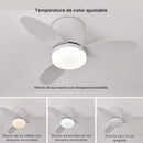 Abanico De Techo Con Lámpara. 3 Tonos De Luz. 25" Ventilador Con Control Remoto. Fan 110V Color Blanco.