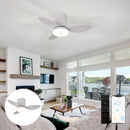 Abanico De Techo Con Lámpara. 3 Tonos De Luz. 25" Ventilador Con Control Remoto. Fan 110V Color Blanco.