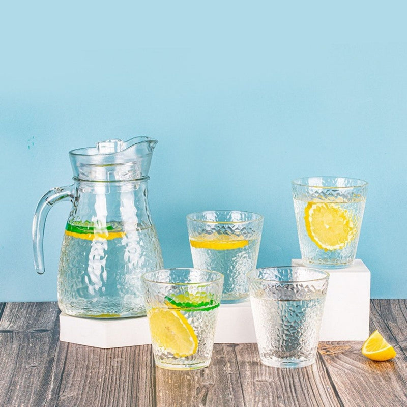 Jarra De Vidrio 1L Y Vasos 200 ml (4 Unds)
