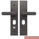 Manija De Puerta Móvil Doble (Interior Y Exterior) Antirrobo De Alta Seguridad Para Puertas De 5 Cm.  Apertura Izquierda o Derecha. Color Negro.