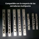 Manija De Puerta Móvil Doble (Interior Y Exterior). Tirador Antirrobo De Seguridad.  Apertura Izquierda o Derecha. Color Plateado. 330x70mm