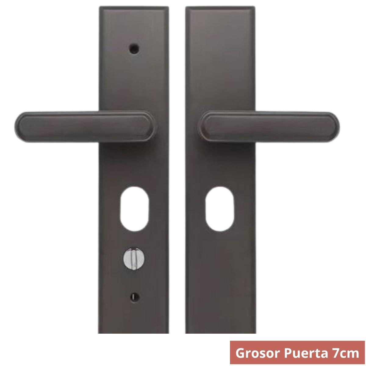 Manija De Puerta Móvil Doble (Interior Y Exterior) Antirrobo De Alta Seguridad Para Puertas De 7 Cm.  Apertura Izquierda o Derecha. Color Negro.