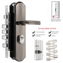 Cerradura De Seguridad Embutida Antiganzúa Antirrobo Lengüeta Cuadrada Doble De Acero Inoxidable.  Para Puertas 45 a 55mm Cilindro Nivel C. Apertura Derecha Hacia Adentro.