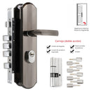 Cerradura De Seguridad Embutida Antiganzúa Antirrobo Lengüeta Cuadrada Doble De Acero Inoxidable.  Para Puertas 45 a 55mm Cilindro Nivel C. Apertura Izquierda Hacia Adentro.