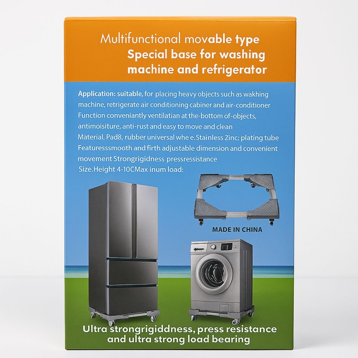 Base Móvil Universal Ajustable (45-60cm) Con Ruedas Para Mover Muebles, Lavadora Y Refrigerador. Carga Max. 305 Lbs (138 Kgs)