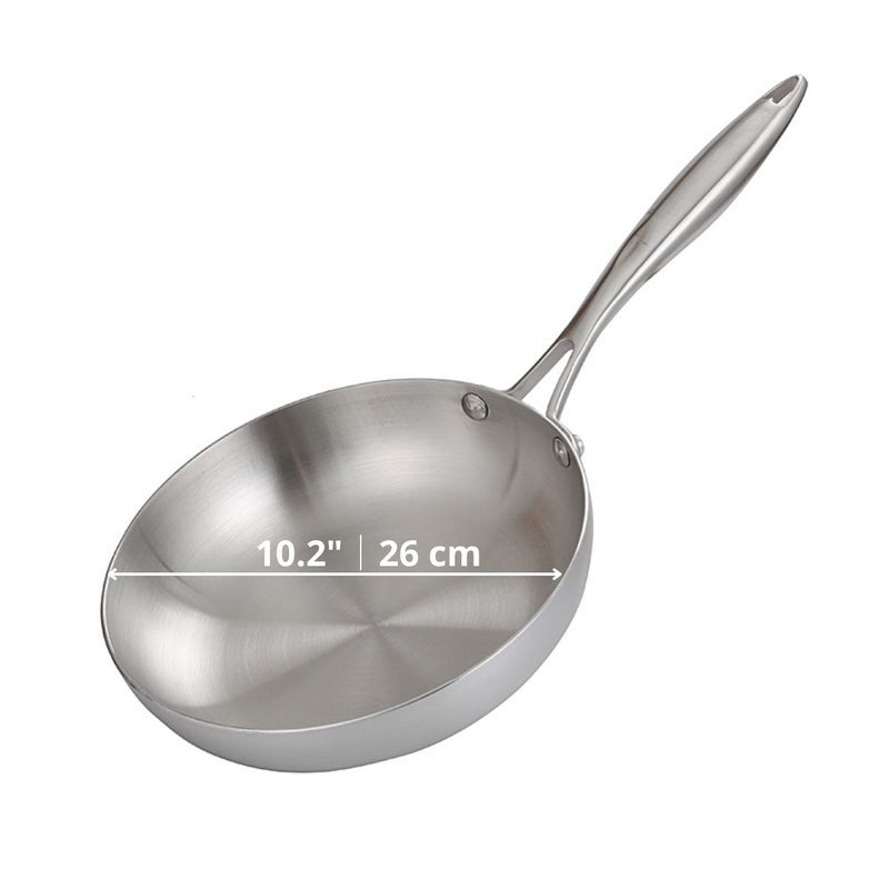 Sartén De Acero Inoxidable 304 De Tres Capas Profesional. 10.2” (26 cm).