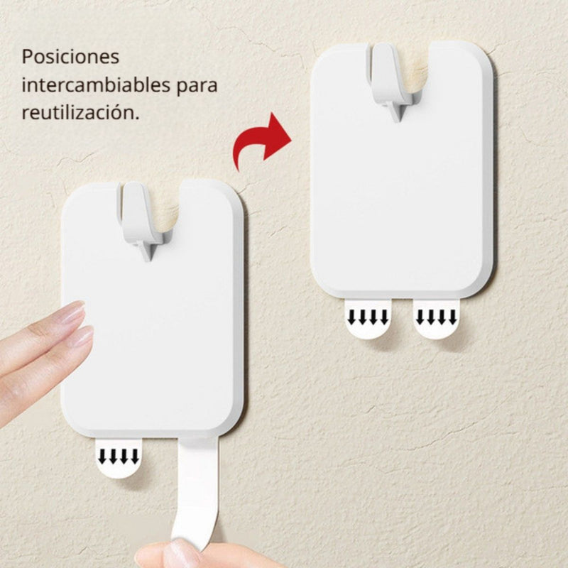 Gancho Adhesivo Para Colgar Cuadros En La Pared Sin clavos o Perforaciones. 2.6x2” (6.6x5.1cm). Color Blanco.
