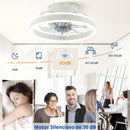 Abanico De Techo 13" Con Luz Led Dimeable. Ventilador A Control Remoto y Control Por Voz Offline. Color Blanco.
