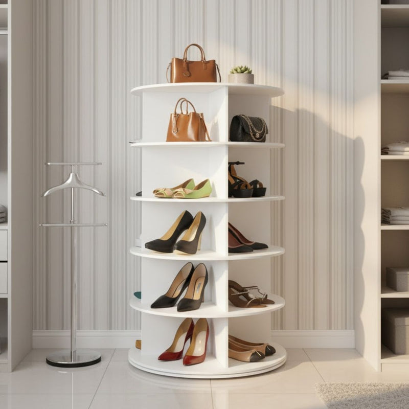 Organizador multifuncional giratorio De 5 Niveles. Mueble Zapatero Redondo De Almacenamiento. Estante Giratorio.  Zapatos