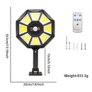 Lámpara Solar LED con Sensor de Movimiento. Foco con panel Solar y Control Remoto. Luz Impermeable para exterior.