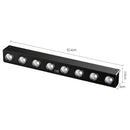 Lámpara Solar LED lineal con 8 Focos. Luz Cálida Impermeable para exterior. Iluminación con panel solar.