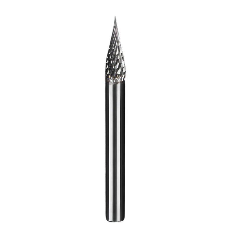 Fresa Lima Rotativa Cónica Punta Aguda De Carburo De Tungsteno Para Mototool. Vástago: 6mm. Cabeza: 6mm.