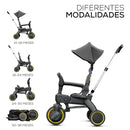 Coche Triciclo Plegable para Bebé con Bolsa y Reposabrazos Acolchado. Color Gris. Cochecito para niños.