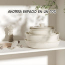 Ollas y sartenes Antiadherentes con Mangos Desmontables (Set de 11 Piezas). Apto para todo tipo de estufas. Incluye 2 tapas de vidrio.