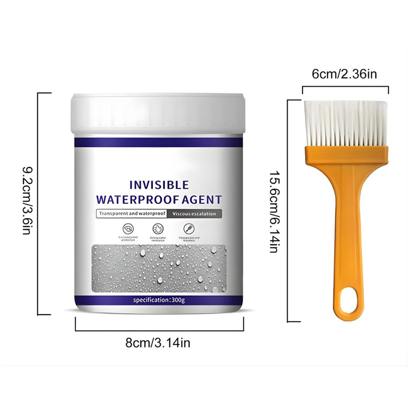 Sellador Impermeable Invisible 300g con Brocha Aplicadora. Agente Líquido Transparente de Alta Resistencia para Sellado a Prueba de Agua.