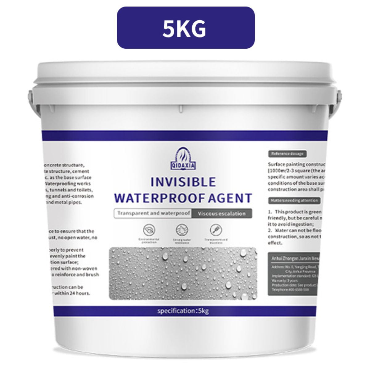Sellador Impermeable Invisible 5kg. Agente Líquido Transparente de Alta Resistencia para Sellado a Prueba de Agua.