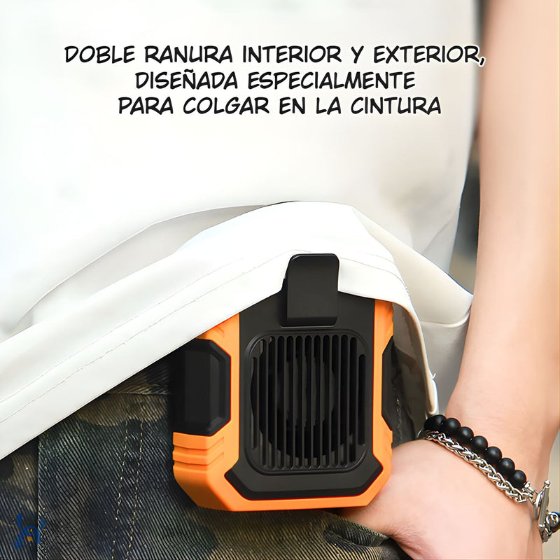 Ventilador Portátil Recargable con Clip. Mini Abanico de Cintura USB de 3 Velocidades.
