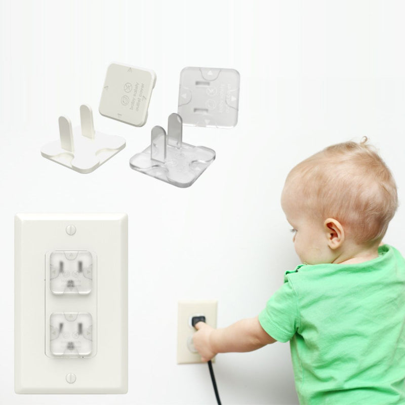 Protectores de tomacorrientes Enchufes Transparentes para Niños (Pack de 50 Piezas). Tapones de Seguridad Infantil para Tomas Eléctricas.